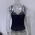 See Through Lace Cami Crop Top Sleeveless V Neck Sexy Tank Top Women Summer Y2K Gothic Aesthetic