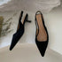 Elegant Pointed Toe Slingback Sandals Low Heel Mules