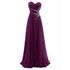 Strapless A-Line Chiffon Bridesmaid Dress With Beading Crystals and Pleats Corset Back
