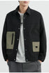 Men's Retro Colorblock Bomber Jacket with Pockets - Casual Autumn Baseball Uniform for Stylish Outfits
