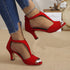 Sexy Fish Mouth Back Zipper High Heel Sandals Women