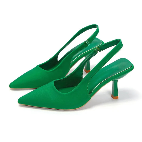 Chic Pointed Toe Stiletto Sandals for Women - Medium Heel Fashion Footwear