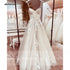 Princess Lace Wedding Dress Bridal Customized Spaghetti Straps Chapel Train Tulle Gown