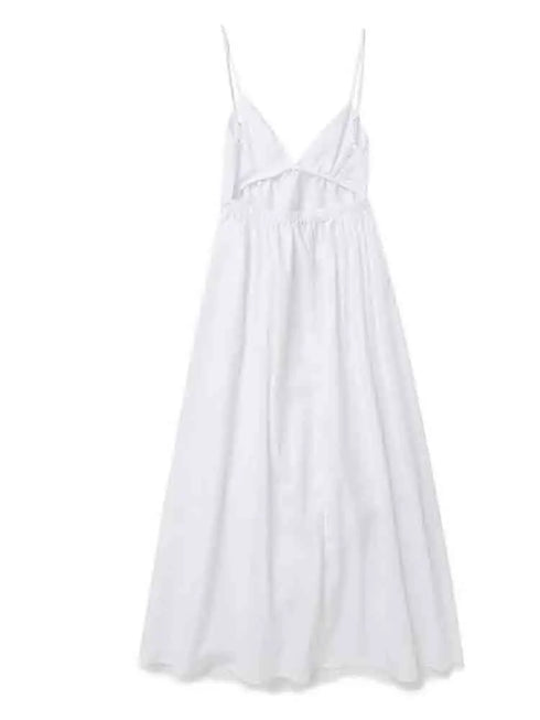 Chic Backless Midi Dress - Sleeveless V Neck Summer Beachwear for Women