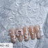 5D Embossed Nail Art Stickers - Semi-Transparent White Bowknots Adhesive Sliders for Creative Manicure Decorations and Nail Art Accessories