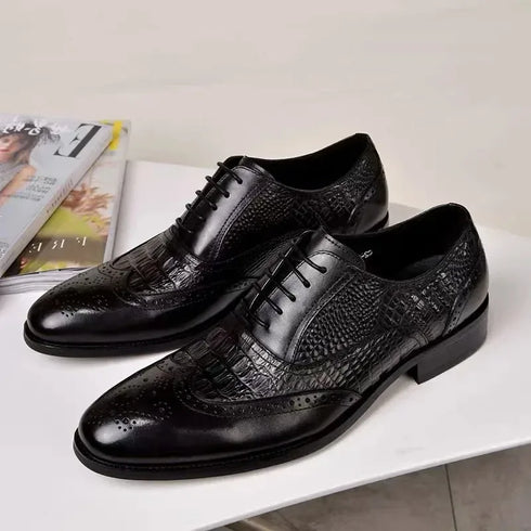 Elegant Men's Oxford Leather Shoes for Office Wear - Comfortable, Wear-Resistant, and Stylish Casual Footwear for Formal Occasions
