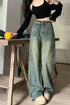 Vintage Wide Leg Jeans for Women - Stylish Casual Trousers Perfect for Spring Streetwear, Loose Fit High Waist Denim Pants Ideal for Effortless Wide Leg Jeans Outfit Inspirations