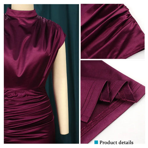 Long Dress Women Party Pleated Bandage Elegant Evening Maxi Dresses