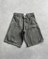 Y2k Black Punk Wash Baggy Work Shorts Casual Streetwear