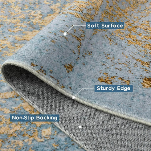 Faux Cashmere Printed Carpet Abstract Collection Soft Modern Rugs for Living Room Bedroom Home Decor