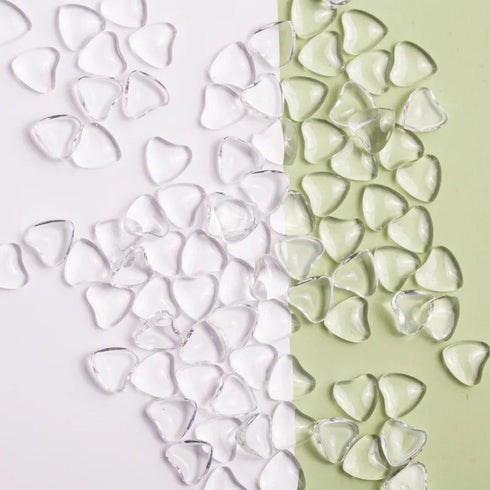 100pcs Clear Crystal Rhinestone 3D Love Heart Nail Charms for Stunning Nail Art Decoration - Perfect for Fall Season Nails and Valentine's Day Manicure