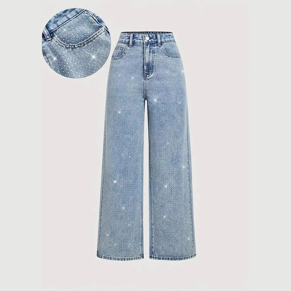 Casual Boyfriend Jeans For Women With Spliced Design And Pockets Denim Pants Washed Slight Stretch
