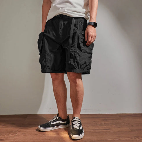 Summer Loose-Fitting Cargo Shorts Men's Fashion Casual Pants Multi-Pocket Quick-Dry Outdoor Wear