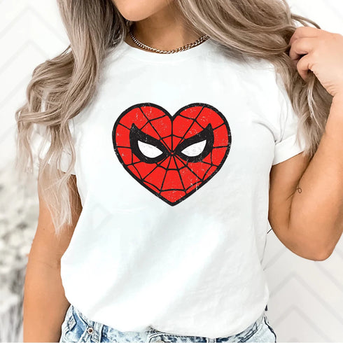 Funny Amazing Spider Heart Shirt Retro 90s Shirt Vintage Superhero Shirts Unisex T-shirt Family Birthday Gift MCU Fans Gift