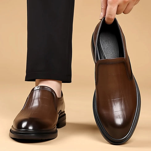 Luxury Men's Casual Loafers Leather Business Wedding Shoes Slip-on Office Formal Footwear