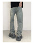 Black Men's Designer Jeans Straight Leg Baggy Denim Trousers