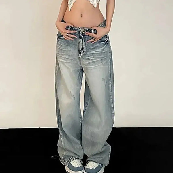 Y2K Baggy Jeans Women Vintage Streetwear Oversized Denim Trousers