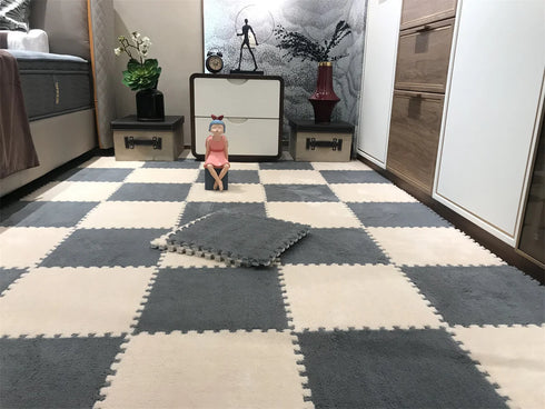 Soft Plush Kids Carpet Play Mat Interlocking EVA Foam Rug for Children