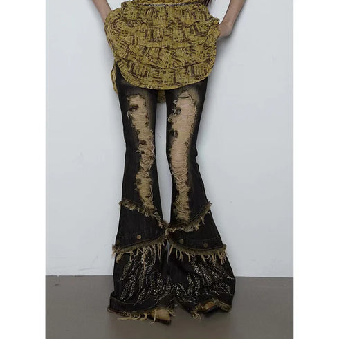 Vintage High Waist Wide Leg Baggy Jeans for Women - Trendy Streetwear Ripped Denim Trousers Perfect for Fall Outfit Inspiration and Styling with Wide Leg Jeans