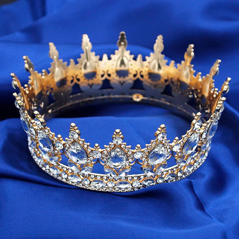 Elegant Baroque Round Tiara for Bridal and Special Occasions