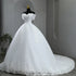 Plus Size White Wedding Dresses Off The Shoulder Wedding Gowns Elegant Long Appliques Pearls Bridal Dress