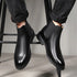 Classic Men's Retro Leather Chelsea Ankle Boots - Fashionable Short High-Top Shoes