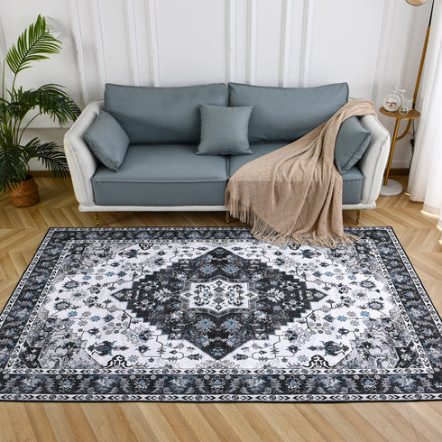 Retro Living Room Decoration Carpet Nordic Style Area Rug for Bedroom Non-Slip Mat