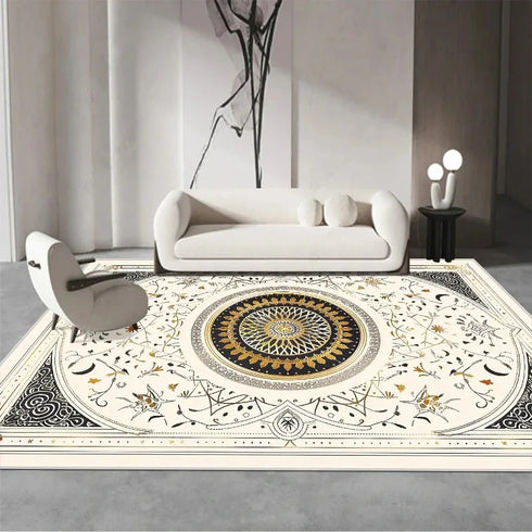 Persian Luxury Retro Red Carpet Living Room Large Non-Slip Coffee Table Mat Home Decoration Rug