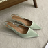 Elegant Pointed Toe Slingback Sandals Low Heel Mules