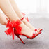Elegant Women's Sandals with Pointed Toe and Butterfly Knot for Wedding and Office Wear