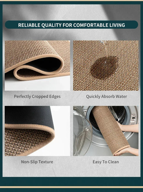 Kitchen Rugs and Mats Non Skid Washable Absorbent Runner for Kitchen and Laundry Room