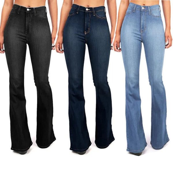 Flared Boot Cut Jeans for Women - Casual High Waist Denim Pants, Plus Size Slim Fit S-4XL - Perfect for Fall Outfits and Stylish Jean Outfit Inspo