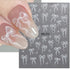 5D Embossed Nail Art Stickers - Semi-Transparent White Bowknots Adhesive Sliders for Creative Manicure Decorations and Nail Art Accessories