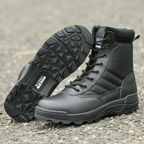 Men's Tactical Desert Combat Boots - Outdoor Hiking Ankle Shoes for Work and Safety
