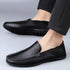 Luxury Genuine Leather Men's Casual Slip-On Loafers, Italian Moccasins, Breathable and Comfortable Boat Shoes in Plus Sizes 46 and 47