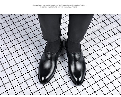 Elevator Dress Shoes for Men - Luxury Leather Formal Footwear for Weddings, Office, and Casual Social Events - Classic Designer Style with Slip-On Convenience