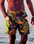 Men's Swim Shorts Drawstring Leaf Flamingo Quick Dry Trunks