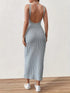 Solid Backless Tank Dress for Women - Summer Sleeveless Knitted Midi Dress