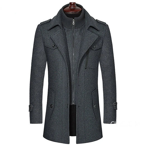Elegant Men's Winter Cashmere Wool Blend Overcoats & Trench Coats for Business Casual Style - Stylish Outerwear Essentials