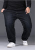 Plus Size Mens Jeans Loose Denim Straight Leg Stretch Casual Trousers