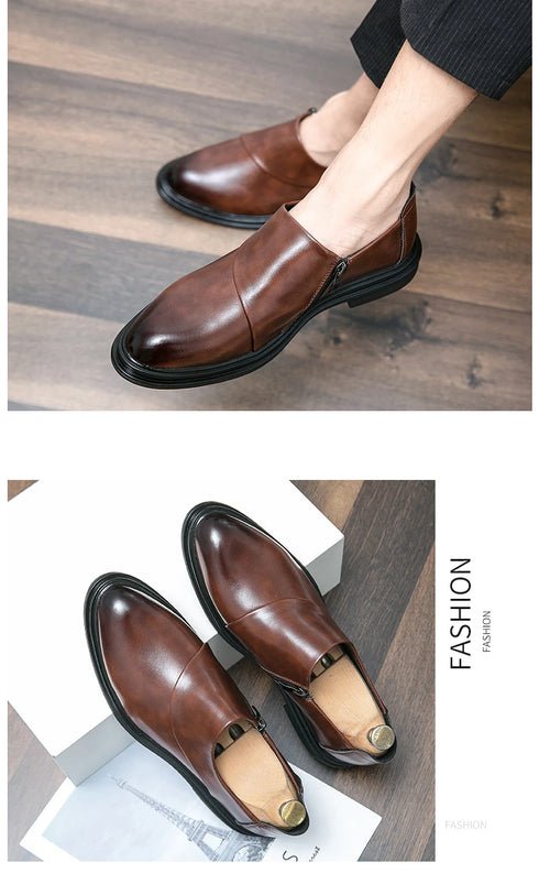 Fashion Men's Dress Shoes Formal Loafers Leather Wedding Shoes for Men
