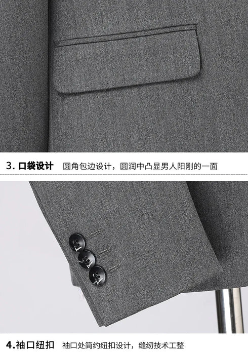 Men's Fashion Business Suit Two-Piece Set for Weddings and Banquets