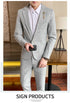 Autumn Men's Slim Fit Checkered Two-Piece Suit Korean Style Fashion Set