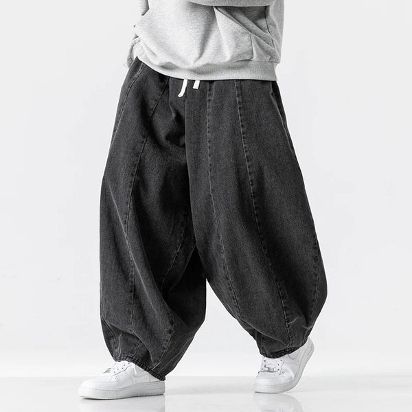 Harajuku Men Wide-Leg Jeans Oversized Fashion Cargo Pants