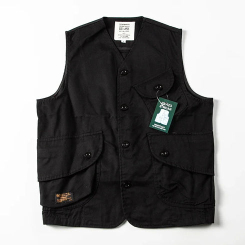 Vintage Japanese Multi Pocket Workwear Vest for Men - Casual Streetwear Loose Top and Couples Jacket for Summer Adventures