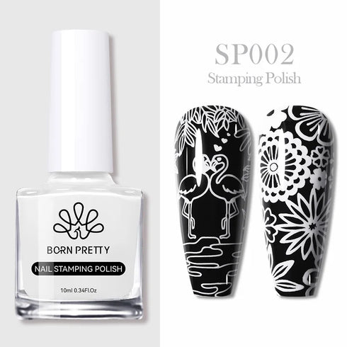 10ml Nail Stamping Polish for Stunning Metallic Mirror Effect - Gold, Silver, and Vibrant Colors for DIY Nail Art Designs