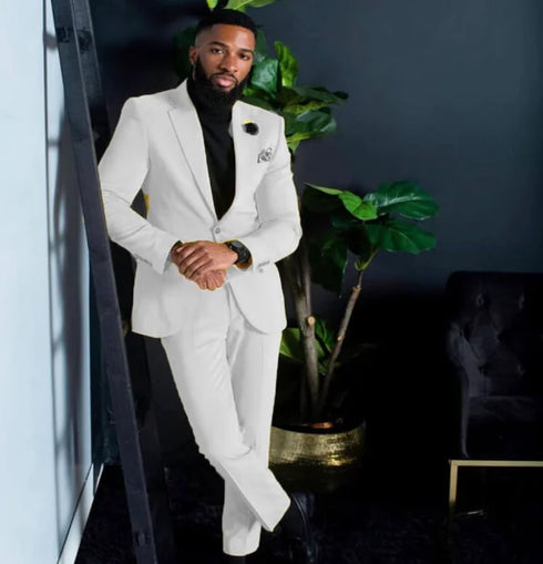 Men's Slim Fit Single Breasted Suit for Wedding and Formal Party Wear