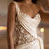 Boho Lace Mermaid Backless Sleeveless Floor-Length Dress Wedding Dress With Floral Appliques