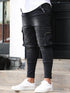 Men's Slim Fit Stretch Jeans Multi Pocket Cargo Trousers