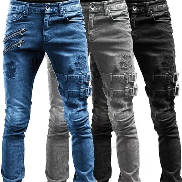 Plus Size Straight Jeans for Men - Casual Denim Trousers
